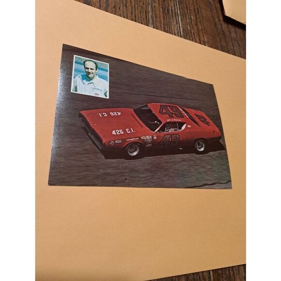 Vintage John L. Utsman #49 NASCAR STP Postcard 5x7 Dodge Charger Unused Race - Picture 1 of 2